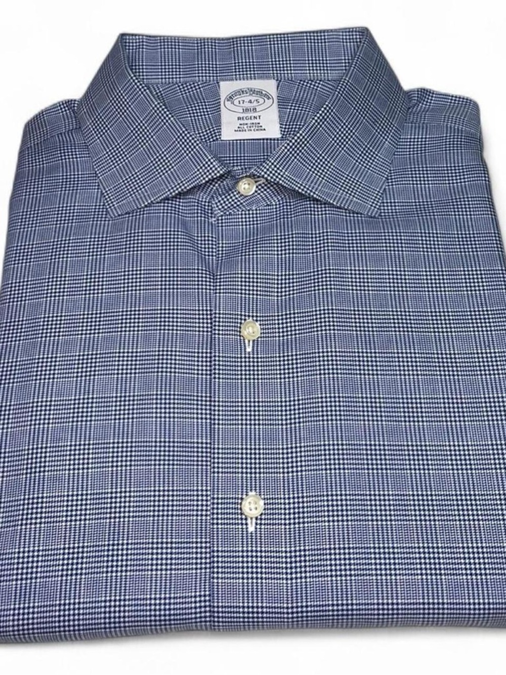 NWOT! Brooks Brothers Regent Non-Iron Blue Puppytooth Plaid Dress Shirt Men’s XL